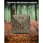270 See Through Pop Up Ground Hunting Blind for 2-4 Person, Waterproof Camouflage Tent with Silent Magnetic Door, Portable for Deer & Turkey Hunting