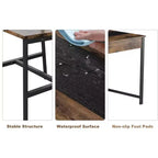 4-Piece Dining Set with 2 Chairs & 1 Bench (Rectangular Table w/Double Drawers) - Ideal for Kitchen, Dining Room or Yard