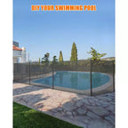 4x108FT Heavy Duty Removable Pool Fence,PVC Mesh Safety Barrier,Easy DIY Install,Child Pet Protection,Stainless Steel Feet