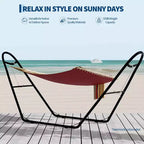 Universal Double Hammock Stand with 550-Pound Weight Capacity  Heavy-Duty Outdoor Hammock Stand  Fits 9 to 14 Foot Long Hammocks  Black Finish
