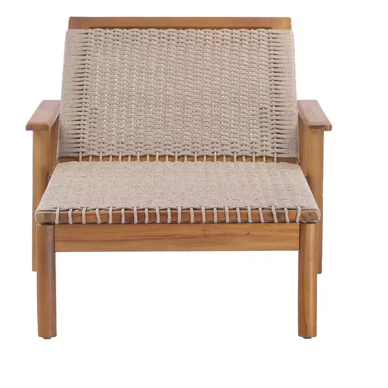 Christopher Knight Home Huyn Modern Acacia Wood and Rope Outdoor Chaise Lounge