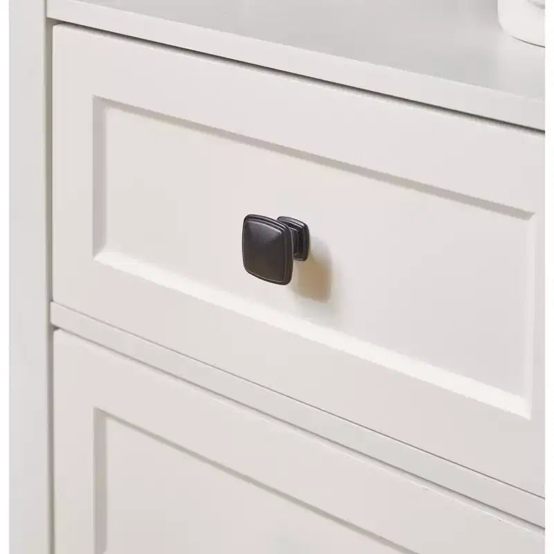 Homy Casa 2 Drawer Nightstand, Modern Side End Table with Charging Station and LED Light, White