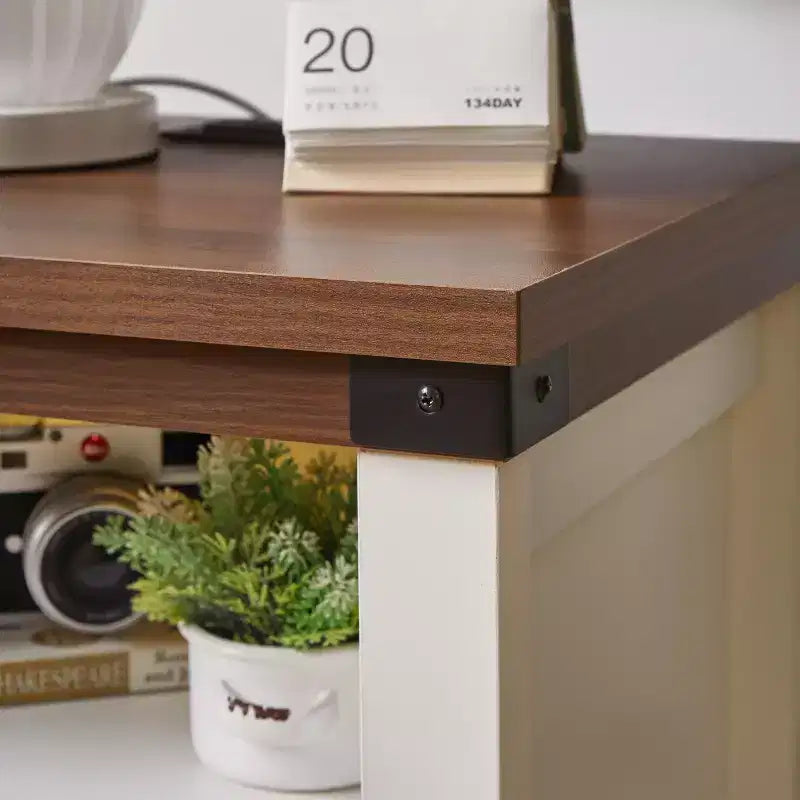 Homy Casa 2 Drawer Nightstand, Modern Side End Table with Charging Station and LED Light, White