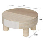 GDFStudio Nuria Round Coffee Table with Flip Top and Hidden Storage Drawer