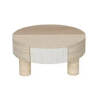 GDFStudio Nuria Round Coffee Table with Flip Top and Hidden Storage Drawer