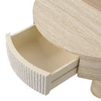 GDFStudio Nuria Round Coffee Table with Flip Top and Hidden Storage Drawer