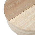 GDFStudio Nuria Round Coffee Table with Flip Top and Hidden Storage Drawer