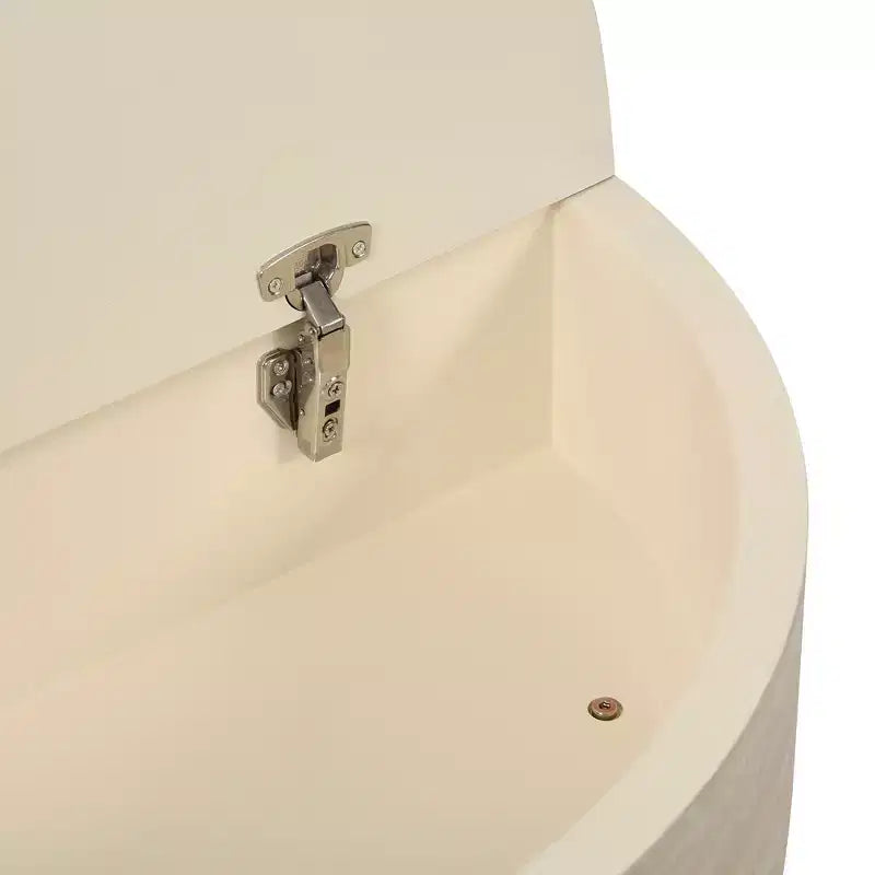 GDFStudio Nuria Round Coffee Table with Flip Top and Hidden Storage Drawer