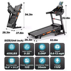 Easter Special 4-in-1 Folding Treadmill with Bluetooth Speakers, APP Control & LED Display, 5HP, 12MPH