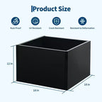 Metal Raised Garden Bed, Black Square Planter Box Outdoor with Removable Shelf & Open Base, Heavy Duty Trough Planter for Vegetables Flowers Herbs