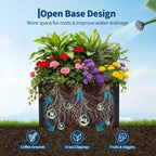 Metal Raised Garden Bed, Black Square Planter Box Outdoor with Removable Shelf & Open Base, Heavy Duty Trough Planter for Vegetables Flowers Herbs