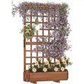 67 Tall Raised Garden Bed with Trellis & Roof, Wooden Planter Box for Climbing Plants, Large Indoor Outdoor Garden Bed for Vegetables Herbs Flowers