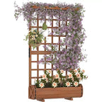 67 Tall Raised Garden Bed with Trellis & Roof, Wooden Planter Box for Climbing Plants, Large Indoor Outdoor Garden Bed for Vegetables Herbs Flowers