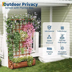 67 Tall Raised Garden Bed with Trellis & Roof, Wooden Planter Box for Climbing Plants, Large Indoor Outdoor Garden Bed for Vegetables Herbs Flowers