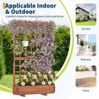 67 Tall Raised Garden Bed with Trellis & Roof, Wooden Planter Box for Climbing Plants, Large Indoor Outdoor Garden Bed for Vegetables Herbs Flowers