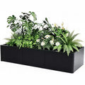 Extra Long Open Base Metal Raised Bed  Modern Metal, Tool-Free Snap-On Assembly, Rounded Corners, Open Base, Drainage Holes, For Patio,Balcony,Yard