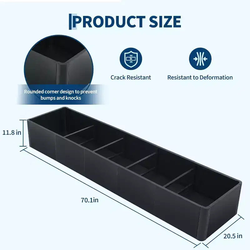 Extra Long Open Base Metal Raised Bed  Modern Metal, Tool-Free Snap-On Assembly, Rounded Corners, Open Base, Drainage Holes, For Patio,Balcony,Yard