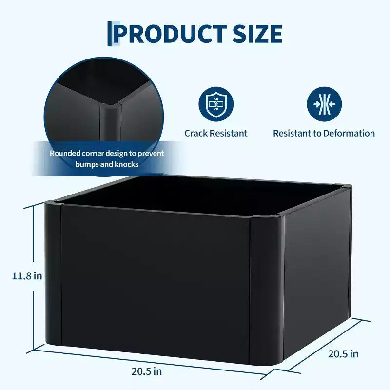 Extra Long Open Base Metal Raised Bed  Modern Metal, Tool-Free Snap-On Assembly, Rounded Corners, Open Base, Drainage Holes, For Patio,Balcony,Yard