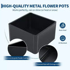 Extra Long Open Base Metal Raised Bed  Modern Metal, Tool-Free Snap-On Assembly, Rounded Corners, Open Base, Drainage Holes, For Patio,Balcony,Yard
