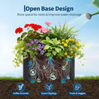 Extra Long Open Base Metal Raised Bed  Modern Metal, Tool-Free Snap-On Assembly, Rounded Corners, Open Base, Drainage Holes, For Patio,Balcony,Yard