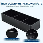 Extra Long Open Base Metal Raised Bed  Modern Metal, Tool-Free Snap-On Assembly, Rounded Corners, Open Base, Drainage Holes, For Patio,Balcony,Yard