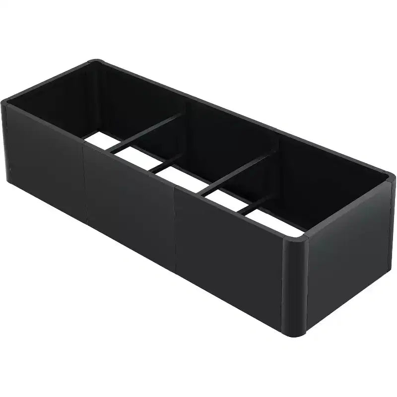 Extra Long Open Base Metal Raised Bed  Modern Metal, Tool-Free Snap-On Assembly, Rounded Corners, Open Base, Drainage Holes, For Patio,Balcony,Yard
