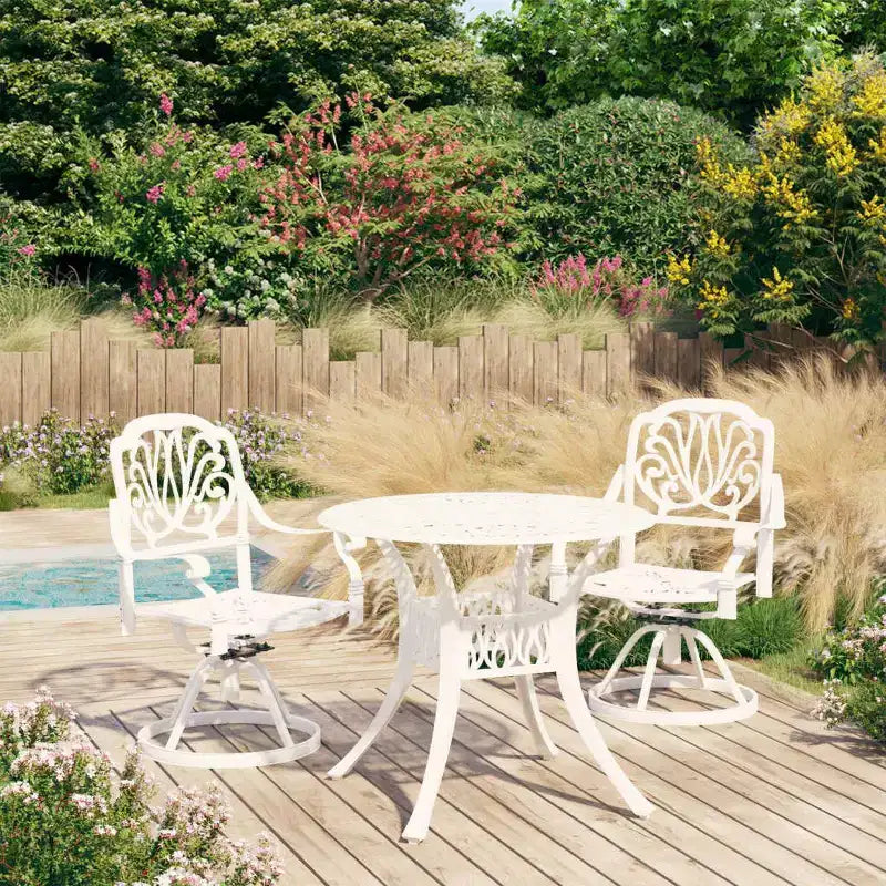 vidaXL Bistro Set Cast aluminum Standard Swivel Bistro Set