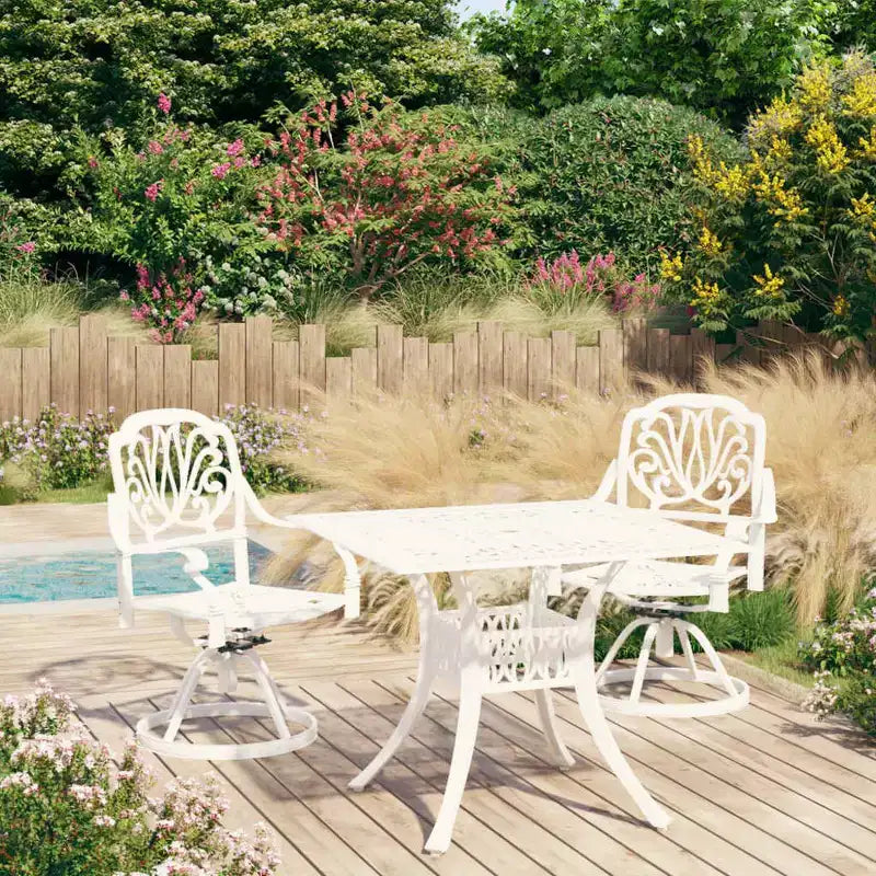 vidaXL Bistro Set Cast aluminum Medium Swivel Outdoor Bistro Set