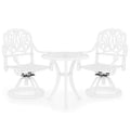 vidaXL Bistro Set White Cast Aluminum Standard Swivel Bistro Set