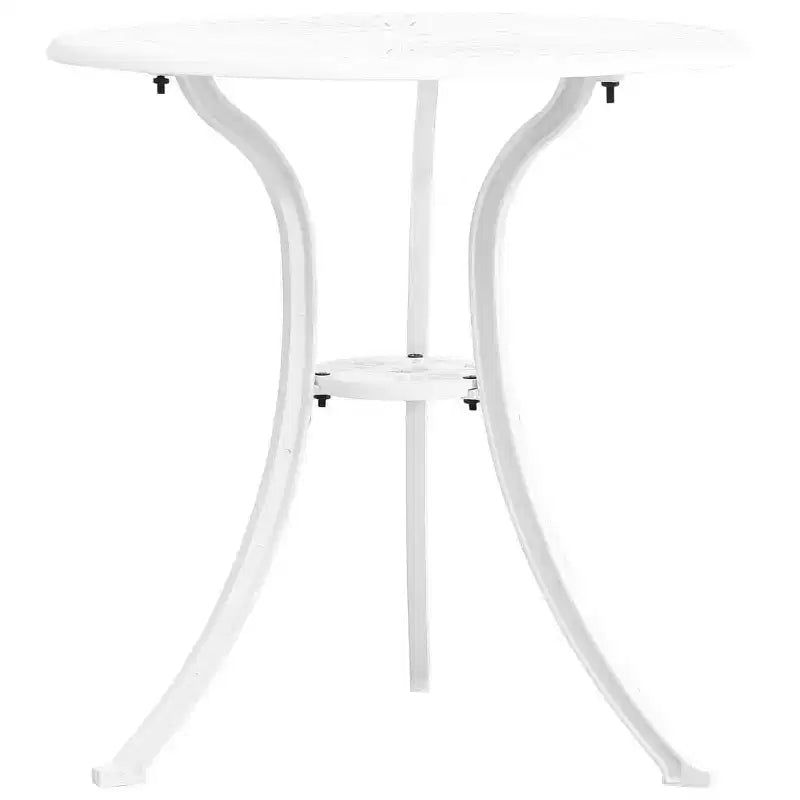 vidaXL Bistro Set White Cast Aluminum Standard Swivel Bistro Set