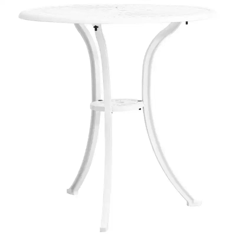 vidaXL Bistro Set White Cast Aluminum Standard Swivel Bistro Set