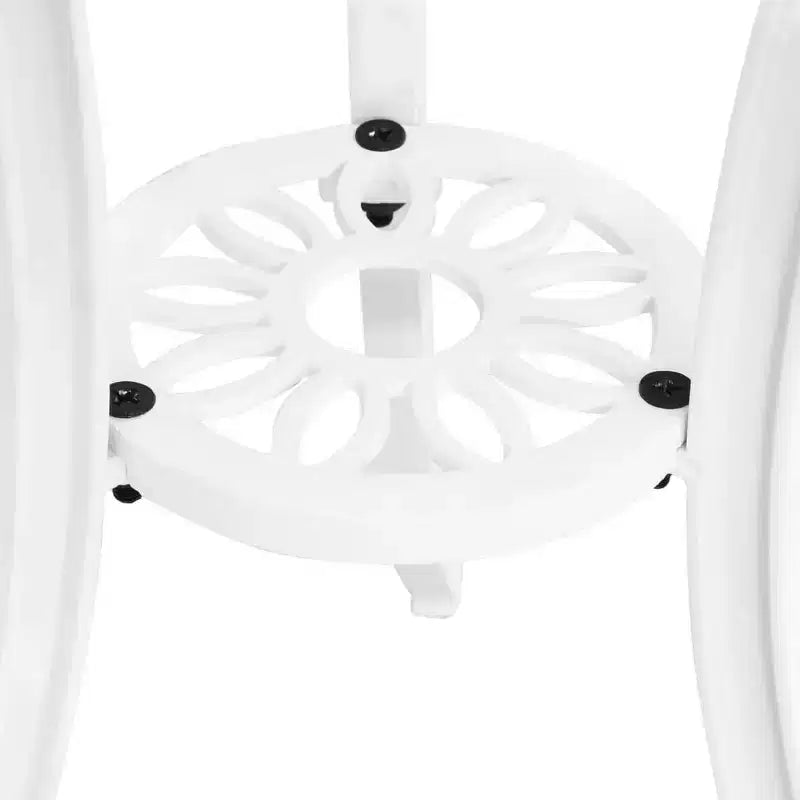 vidaXL Bistro Set White Cast Aluminum Standard Swivel Bistro Set
