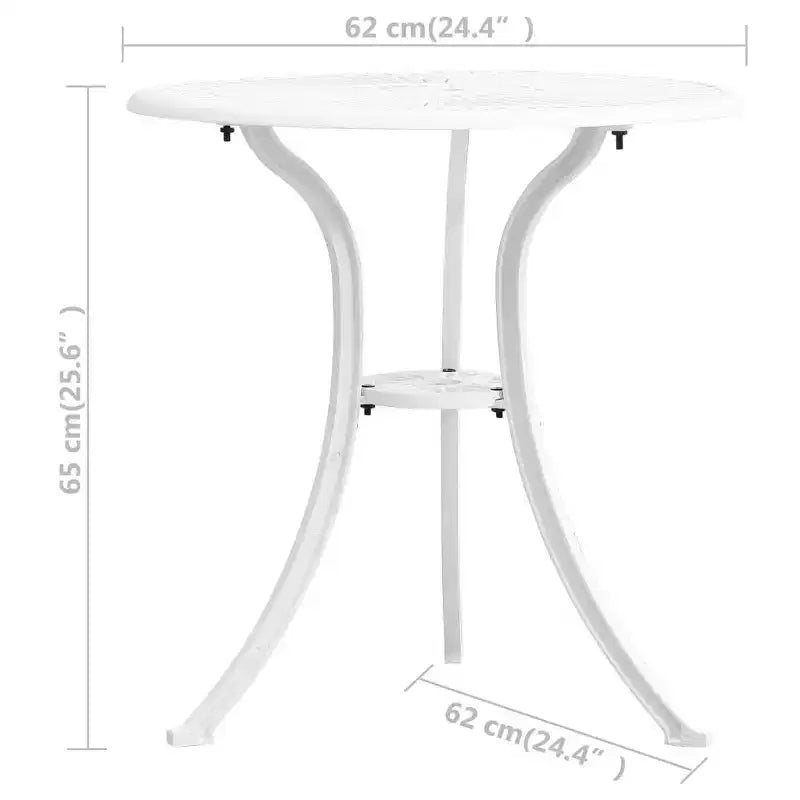 vidaXL Bistro Set White Cast Aluminum Standard Swivel Bistro Set