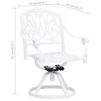 vidaXL Bistro Set White Cast Aluminum Standard Swivel Bistro Set