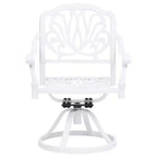 vidaXL Bistro Set White Cast Aluminum Standard Swivel Bistro Set