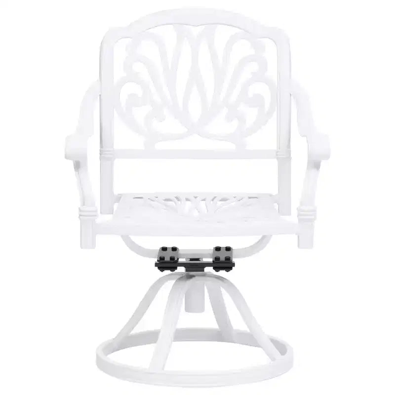 vidaXL Bistro Set White Cast Aluminum Standard Swivel Bistro Set