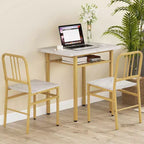 Costway 3-Piece Rectangular Dining Table&Chairs Set Wooden Breakfast Nook w/Storage Rack