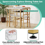 Costway 3-Piece Rectangular Dining Table&Chairs Set Wooden Breakfast Nook w/Storage Rack
