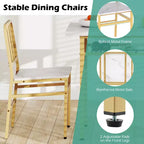 Costway 3-Piece Rectangular Dining Table&Chairs Set Wooden Breakfast Nook w/Storage Rack