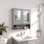 Bathroom Wall Cabinet With 2 Mirror Doors And 1 Shelf