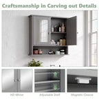Bathroom Wall Cabinet With 2 Mirror Doors And 1 Shelf