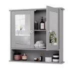 Bathroom Wall Cabinet With 2 Mirror Doors And 1 Shelf