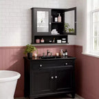 Bathroom Wall Cabinet With 2 Mirror Doors And 1 Shelf