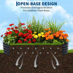 Acekool Oval Raised Garden Bed with Zippered PVC Cover & Open Base, Galvanized Steel Planter for Patio Garden