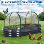 Acekool Oval Raised Garden Bed with Zippered PVC Cover & Open Base, Galvanized Steel Planter for Patio Garden