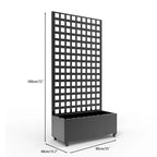 Acekool Black Mobile Galvanized Planter Box with Square Trellis, Wheels and Drainage for Patio Balcony Yard