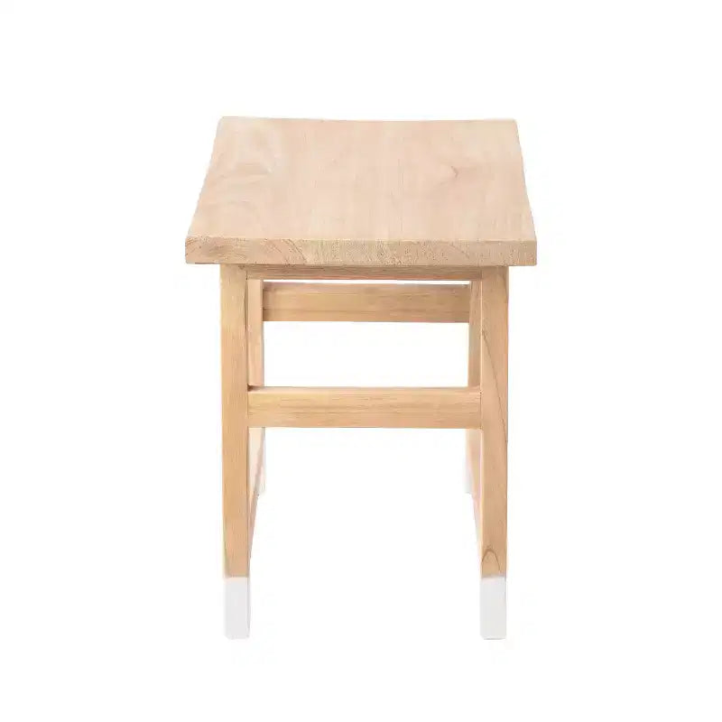 JONATHAN Y Finesse 18.3 Classic Casual Handcrafted Solid Mindi Wood Accent Stool with Tipped Legs