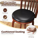 Costway 24/30 Swivel Bar Stools Set of 2/4 with Backs, Solid Wood Legs & Footrest for Home Bar Expresso and Black