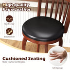Costway 24/30 Swivel Bar Stools Set of 2/4 with Backs, Solid Wood Legs & Footrest for Home Bar Expresso and Black
