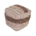 HomeRoots 18 Beige Striped Pouf Ottoman